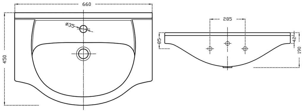 Aqualine Aqualine, SIMPLEX ECO 65 umývadlová skrinka s umývadlom 63x83,5x30,7cm, SIME650
