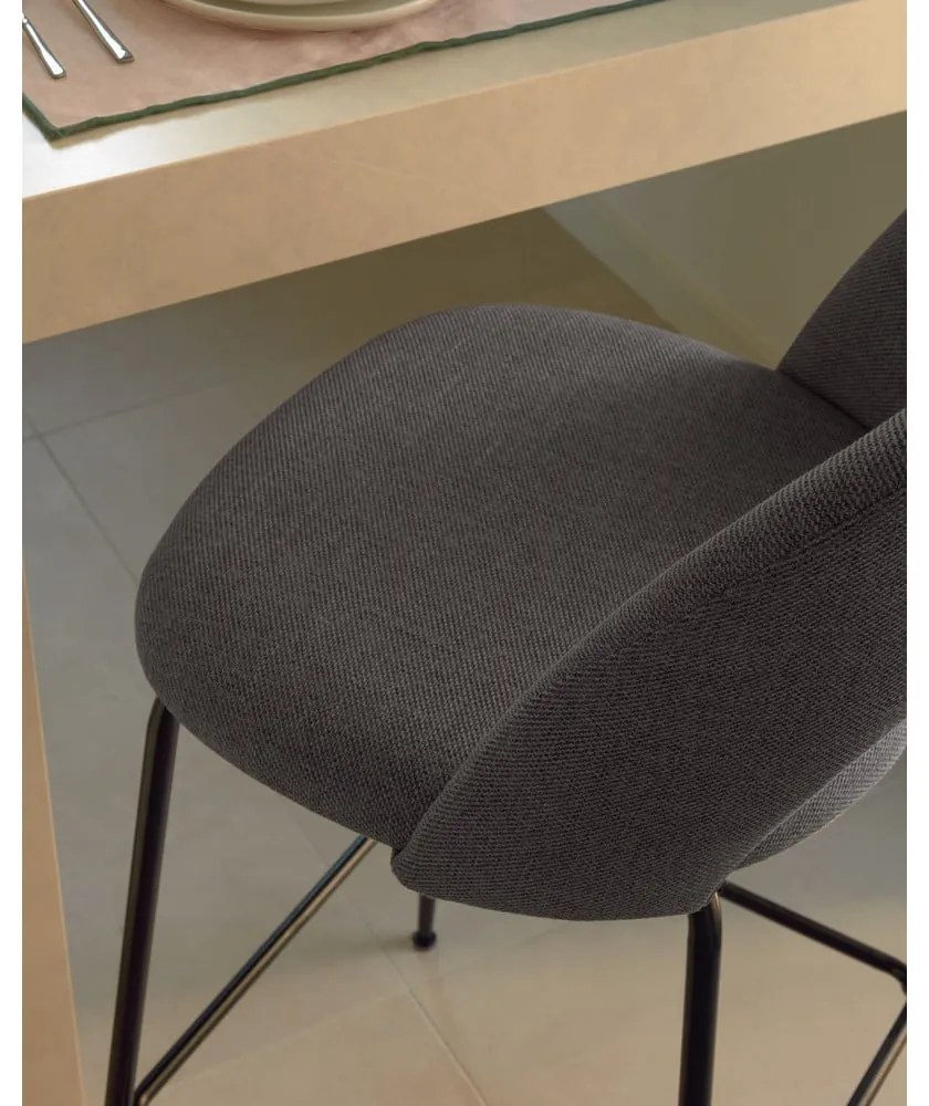 Sivé barové stoličky v súprave 4 ks (výška sedadla 63 cm) Mahalia – Kave Home