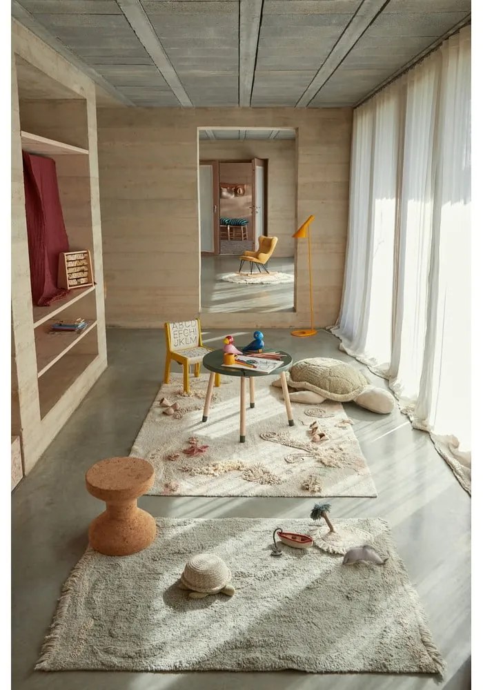 Béžový bavlnený detský hrací koberec 140x200 cm Seabed – Lorena Canals