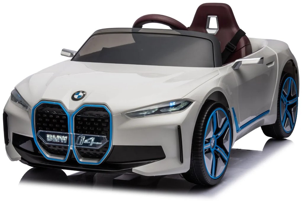 Detské elektrické autíčko s diaľkovým ovládaním BestBerg BBCC-20W - BMW i4 / od 3 rokov / nosnosť 30 kg / biela