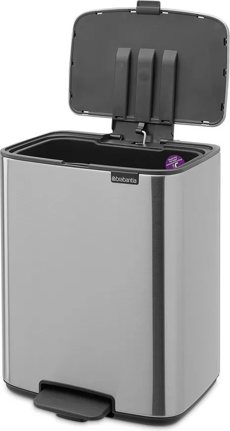 Pedálový oceľový odpadkový kôš v matne striebornej farbe 12 l Bo – Brabantia