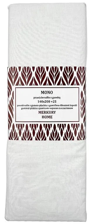 Napínacia plachta Mono bavlna ecru 140x200 + 25 Merkury Home