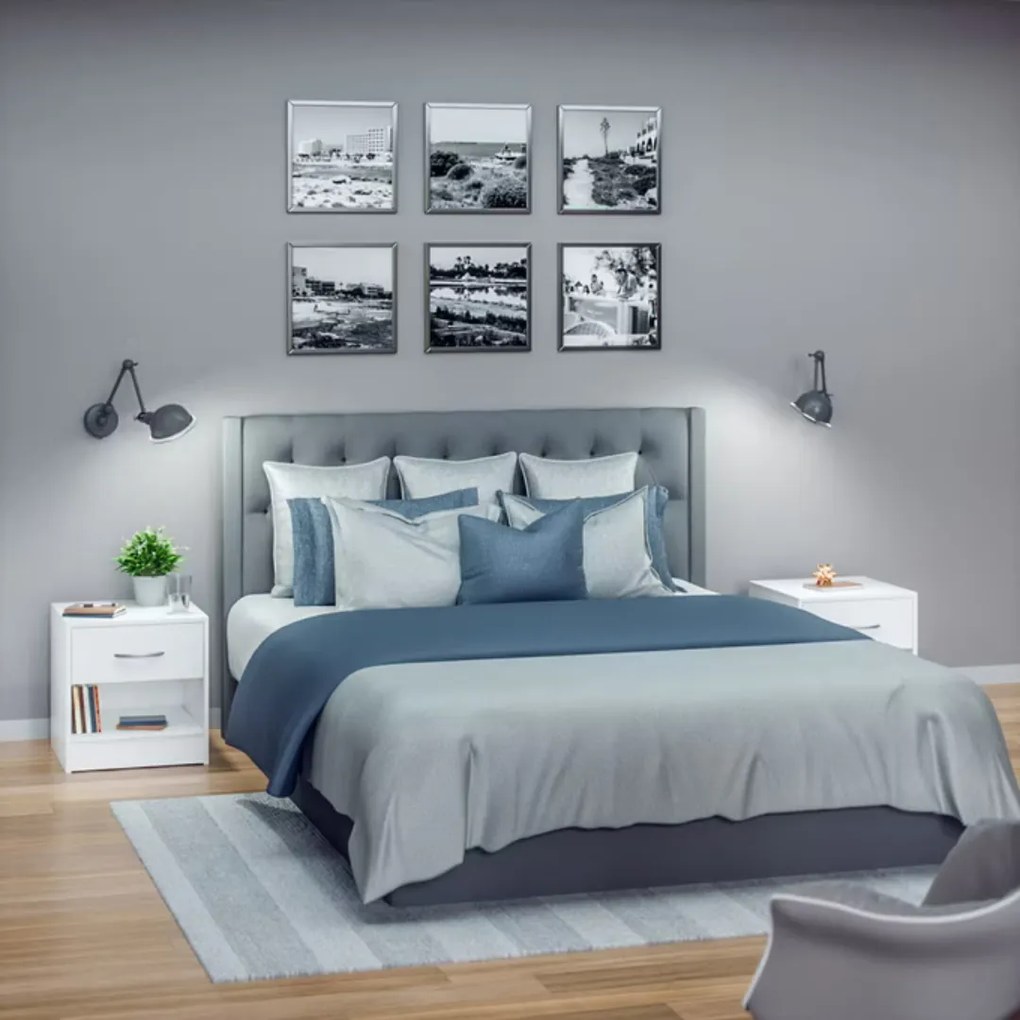 Casaria Set nočných stolíkov BIANCA, 2 ks, 41x39x28cm, biela