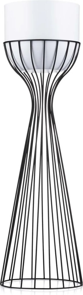 KOVOVÝ KVETINÁČ SO STOJANOM GLAM 68X20 CM BIELA/ČIERNA