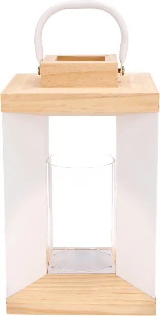 Lampáš so skleneným svietnikom biely
