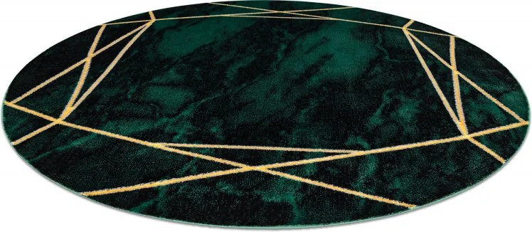 Dywany Łuszczów, POŠKODENÝ Kusový koberec Emerald 1022 green and gold kruh, 120x120 (priemer) kruh, zelená, obývacia izba