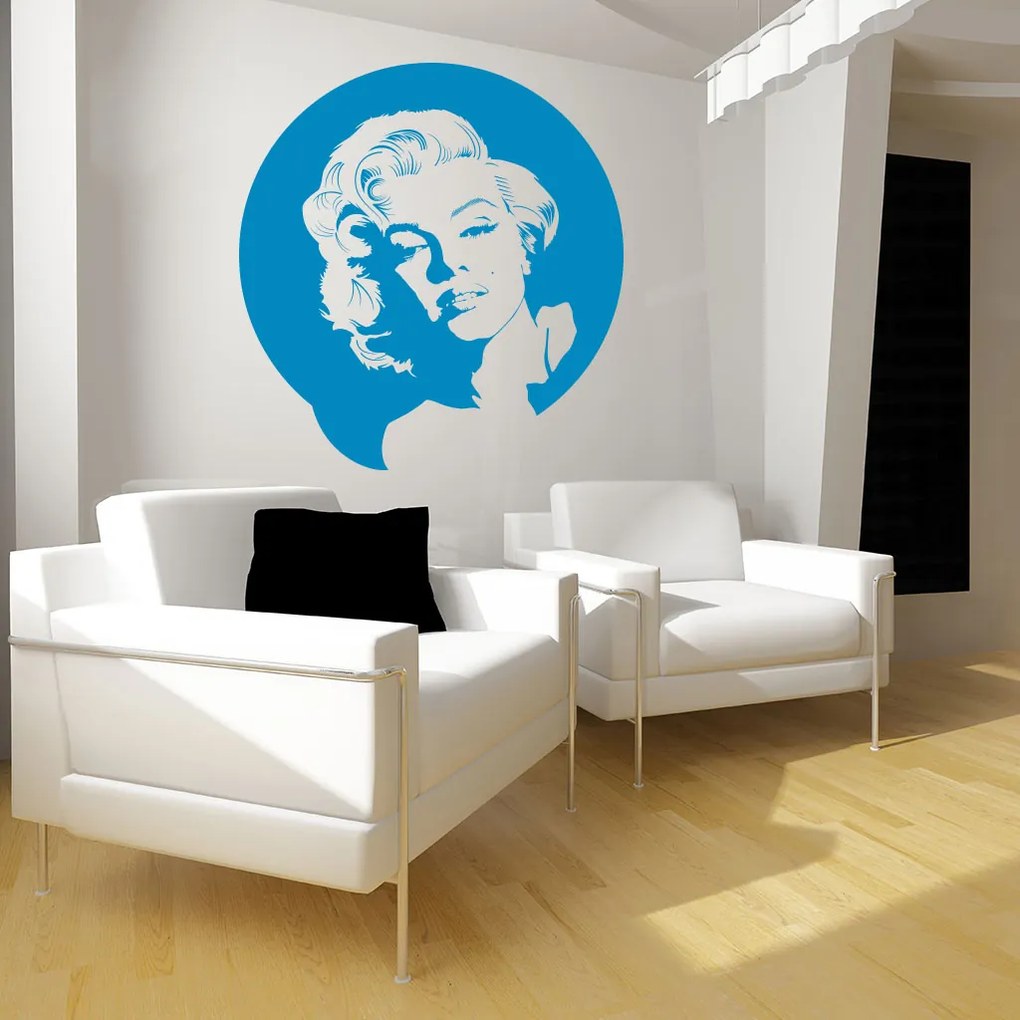 Veselá Stena Samolepka Portrét Marilyn Monroe Farba: žlutá, Veľkosť: 40 x 42 cm
