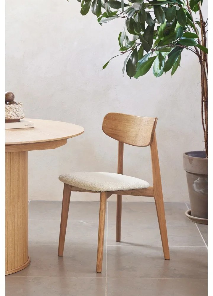 Krémovobiela/v prírodnej farbe jedálenská stolička Elim – Unique Furniture