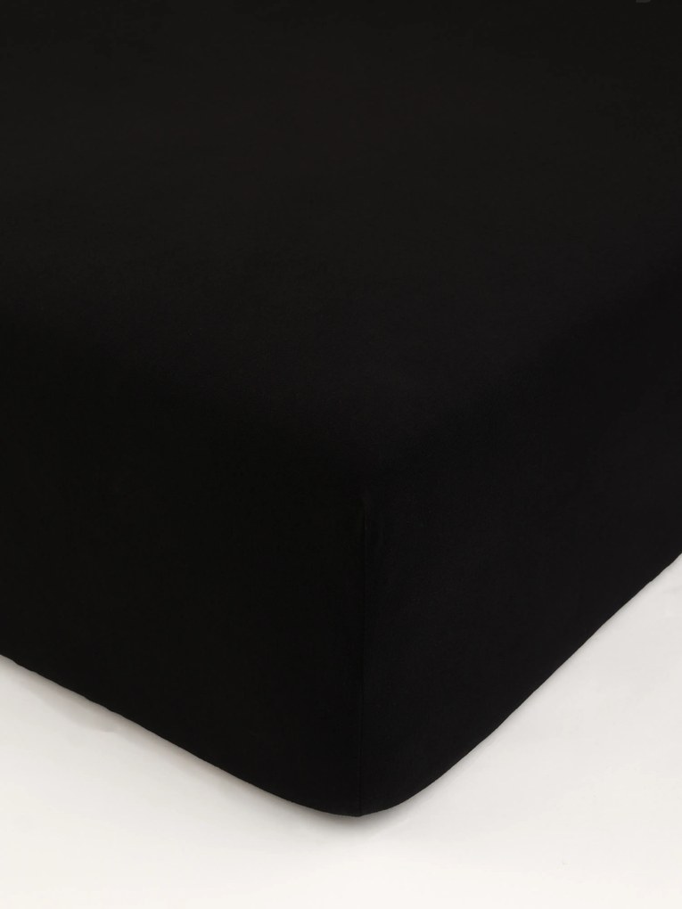 Jersey plachta s elastanom Deluxe 90 × 200 cm – čierna