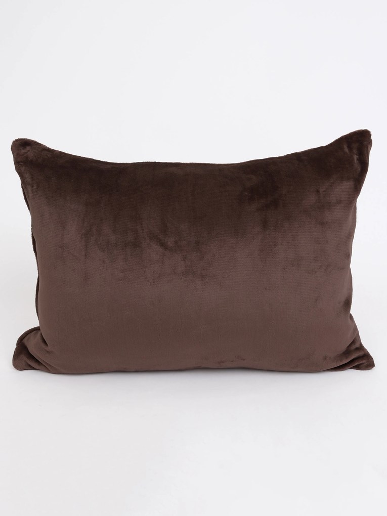 Obliečka na vankúš mikroplyš 50 × 70 cm - Laura tmavo hnedá