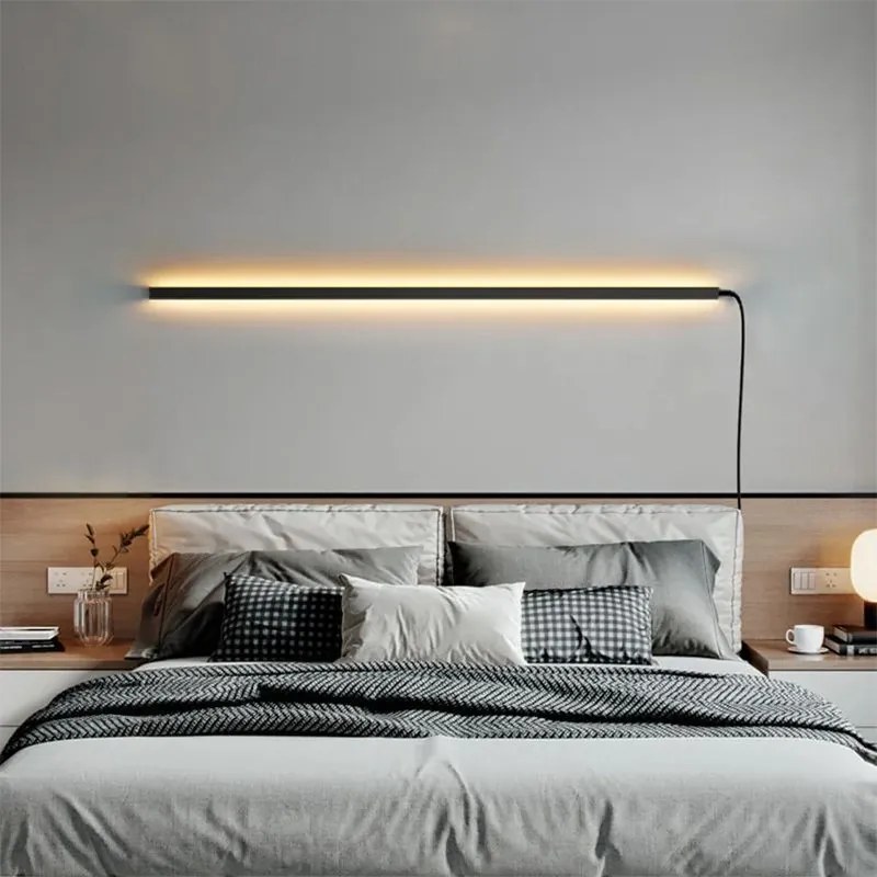 Toolight Toolight, LED nástenné svietidlo 150cm, 20W, 3000K, LHJ066-W, čierna matná, OSW-60034