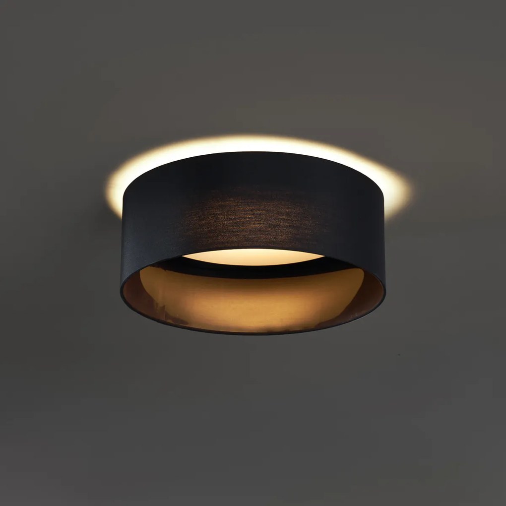 Moderné stropné svietidlo čierne transparentné 40 cm vrátane LED 3-krokové stmievateľné - Sue