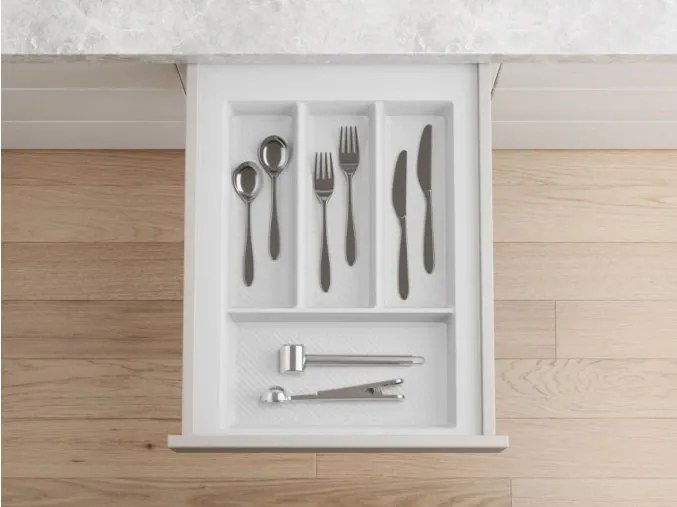 IN-DURO Príborník STRIPES 29 - 35 cm s hĺbkou 42 - 49 cm, biela