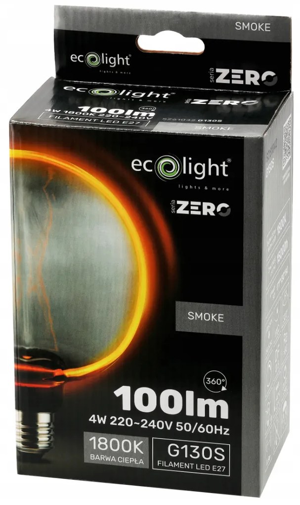 ECOLIGHT Dekoratívna LED žiarovka E27 4W 100lm G130 - rada ZERO