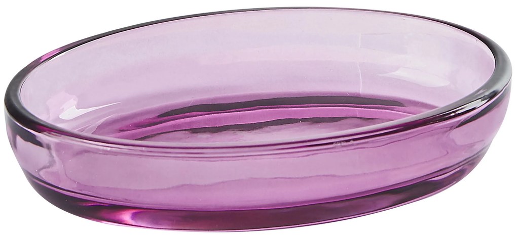 4-dielna sklenená súprava kúpeľňových doplnkov fialová ROANA Beliani