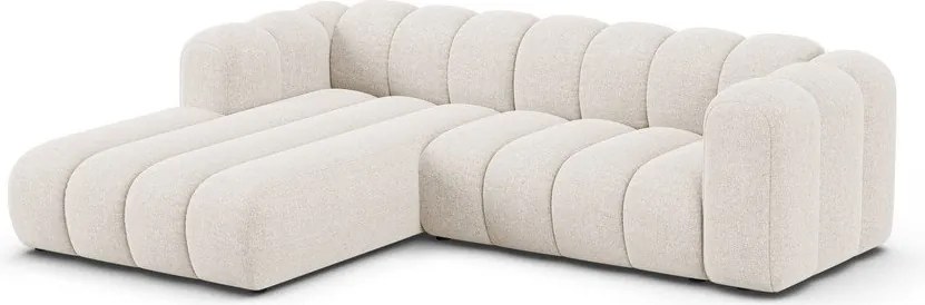 Krémová ženilková rohová pohovka (ľavý roh/s leňoškou) Lupine – Micadoni