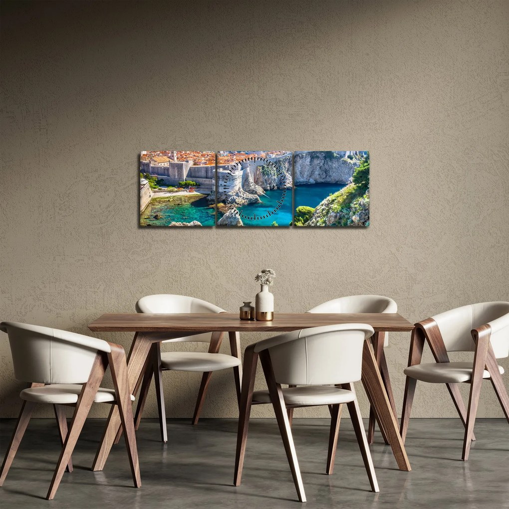 Obraz - Dubrovník (s hodinami) (90x30 cm)