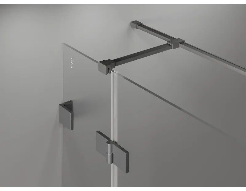 Mexen Lunar T výklopný sprchový kút pravý 110 x 80 cm, číre sklo, grafitová, 834T-110-080-95-00-P