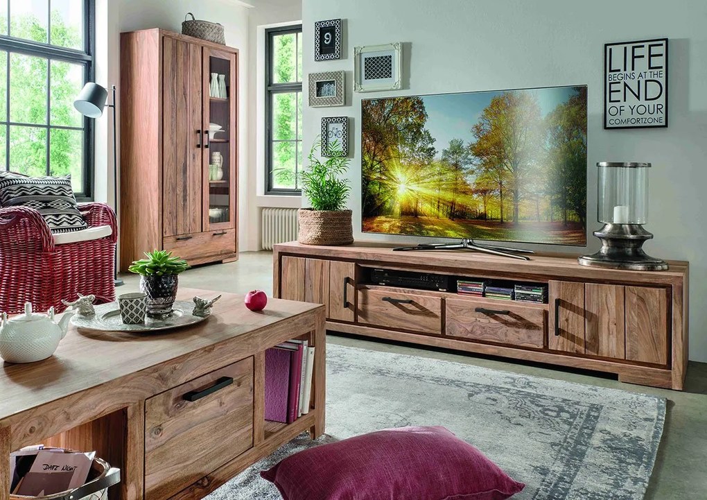 Prírodná Vitrína SANAM 105 × 45 × 200 cm 105 × 45 × 200 cm SIT MÖBEL