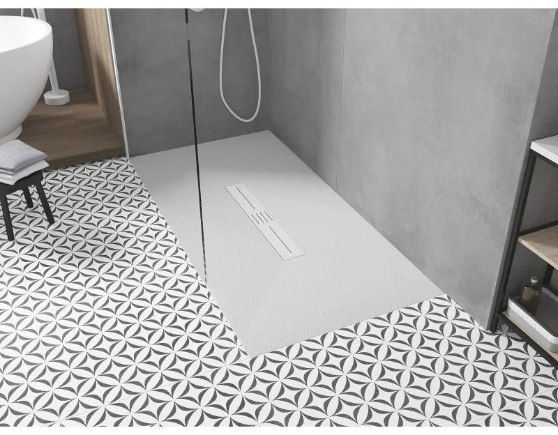 Mexen Toro, SMC obdĺžniková sprchová vanička 170 x 70 cm, biela, biela krytka, 43107017-W