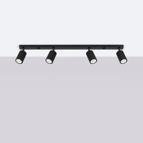 Sollux SL.1584 - Bodové svietidlo KARBON 4xGU10/10W/230V čierna