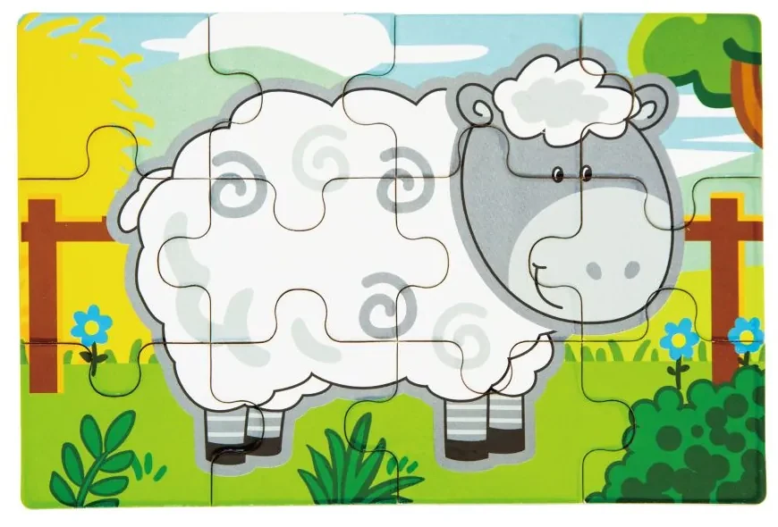 Viga drevené puzzle - farma