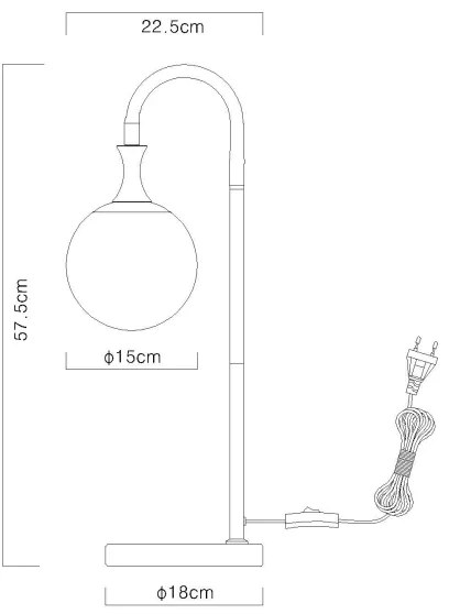Globo 15885T - Stolná lampa DALTON 1xE27/10W/230V čierna