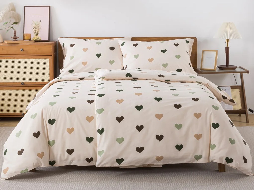 XPOSE® Bavlnené Renforcé obliečky SRDCOVKA - béžové