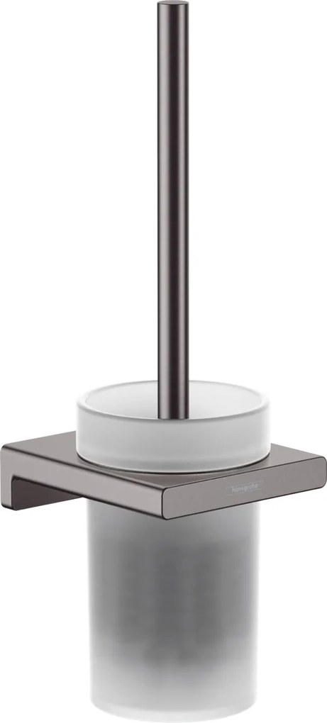 Hansgrohe AddStoris, držiak na WC kefu nástenný, kartáčovaný čierny chróm, HAN-41752340