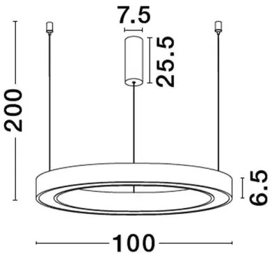 LED luster Elowen 100 čierne