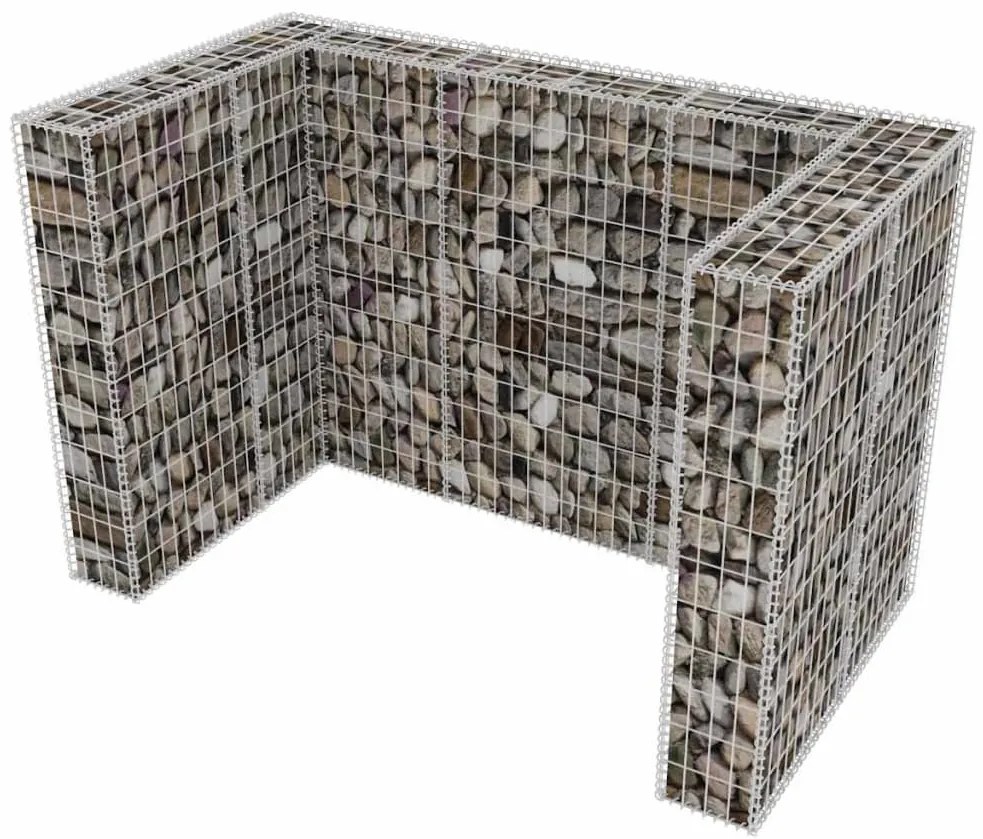 Gabiónová ohrada na dvojitý odpadkový kôš, oceľ 180x100x120 cm