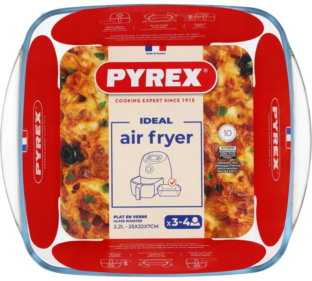 Pyrex Sklenená zapekacia misa štvorcová 2,2 l, 25 x 22 x 7 cm, 2,2 l