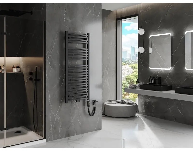 Mexen Pluton, elektrické vykurovacie teleso 1200x500 mm + vykurovacia tyč 600 W, čierna, W106-1200-500-2600-70