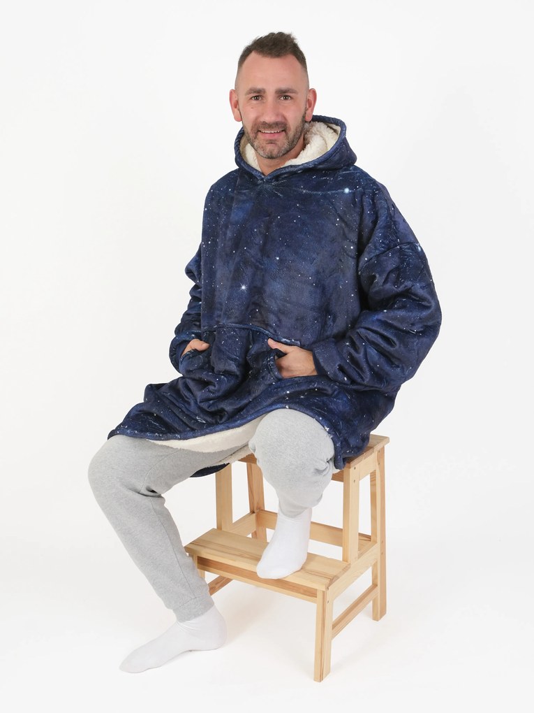 Baránková mikina mikroplyš – Hviezdna obloha veľkosť L