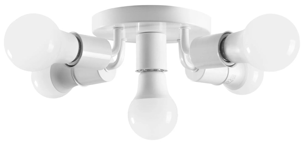 Toolight - Stropné kovové svietidlo 5xE27 60W APP706-5c, biela, OSW-05205