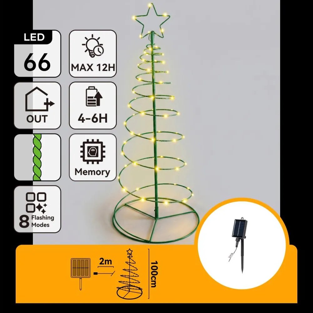 Aigostar - LED Solárna vianočná dekorácia LED/0,59W/3,7V 100 cm IP65 teplá biela