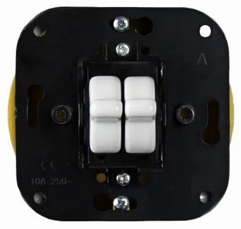 Elhard Okrúhly keramický vypínač s páčkami č.5b (6+6), biely KV1255W