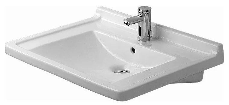 DURAVIT Starck 3 závesné umývadlo bezbariérové, s otvorom, s prepadom, 700 mm x 545 mm, s povrchom WonderGliss, 03097000001