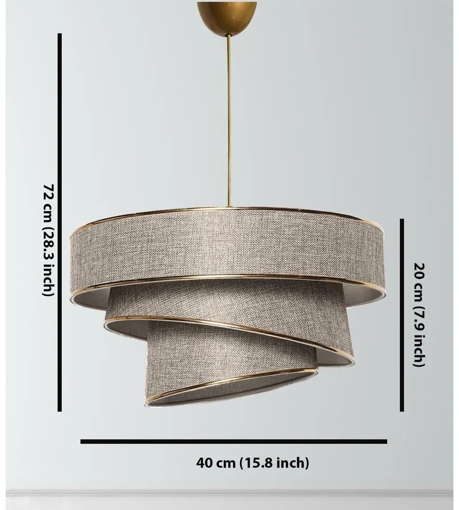 Závesné svietidlo v béžovo-zlatej farbe s textilným tienidlom ø 40 cm Couper – Opviq lights
