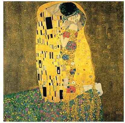 Reprodukcia obrazu Gustav Klimt The Kiss, 50 × 50 cm