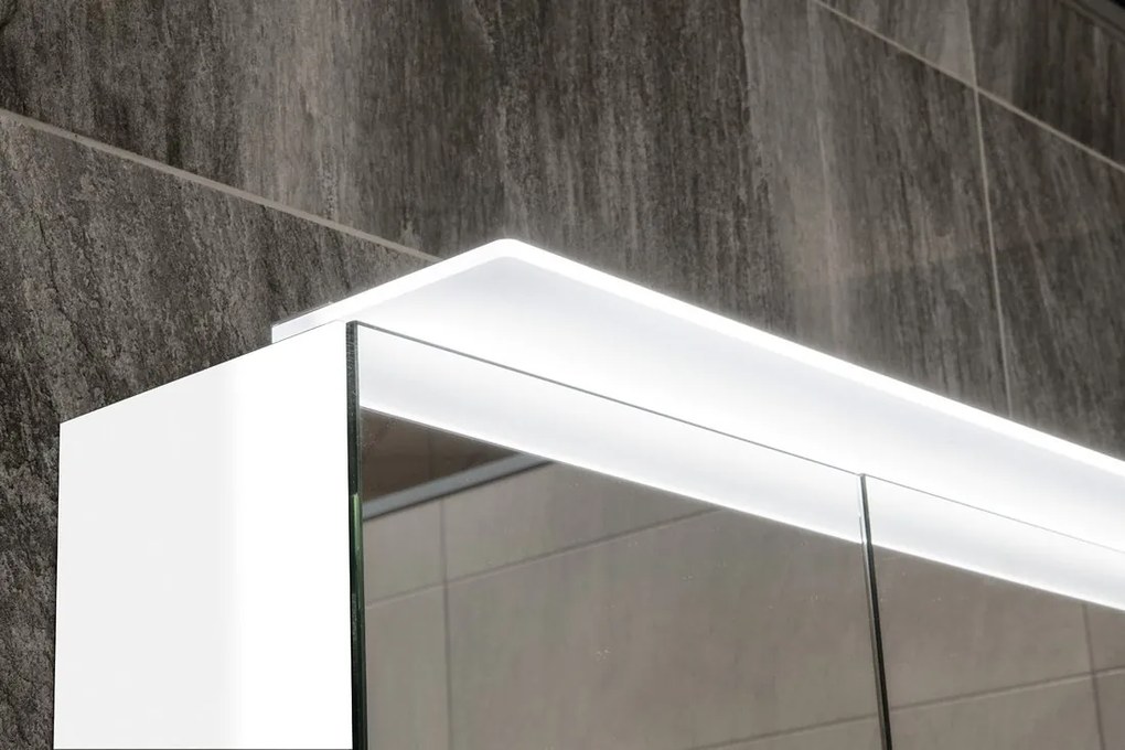Sapho Sapho, LINEX galérka s LED osvetlením, 80x70x15cm, biela, LX080-0030