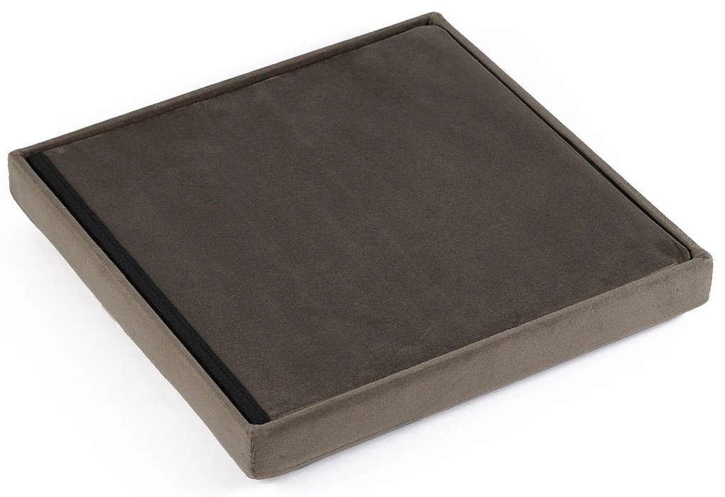 Hnedý skladací taburet ZAREX VELVET L