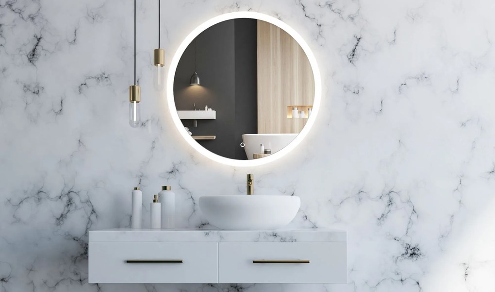 Okrúhle dotykové zrkadlo s LED osvetlením Simple 90 cm