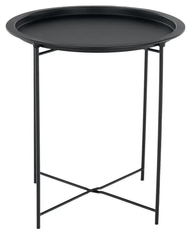 Príručný stolík s odnímateľnou táckou, čierna, RENDER