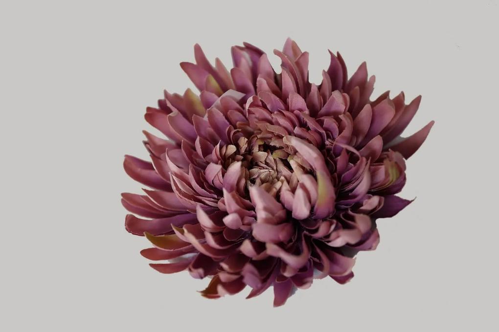 Ružovo fialová chryzantéma hlava 17cm