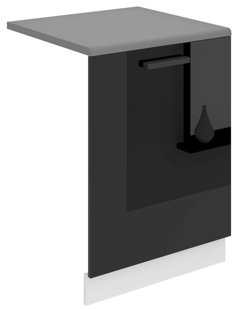 Panel na umývačku Bekini Premium Full Version zakrytý 60 cm čierny lesk s pracovnou doskou