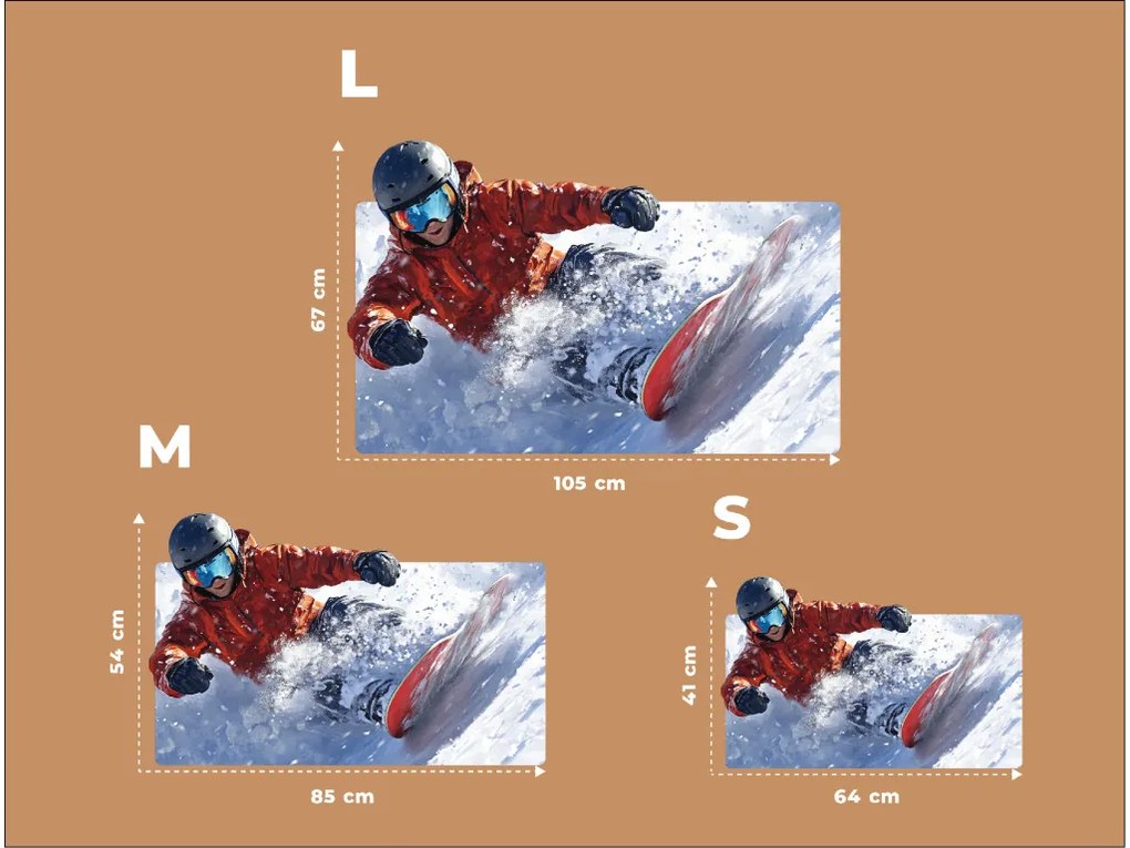 drevko | Obraz na stenu Jazda snowboardistu 41 x 65 cm