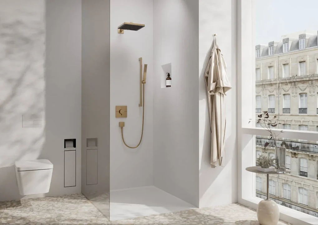 Hansgrohe Pulsify E, tyčová ručná sprcha 100 1jet EcoSmart+, kartáčovaný bronz, HAN-24321140