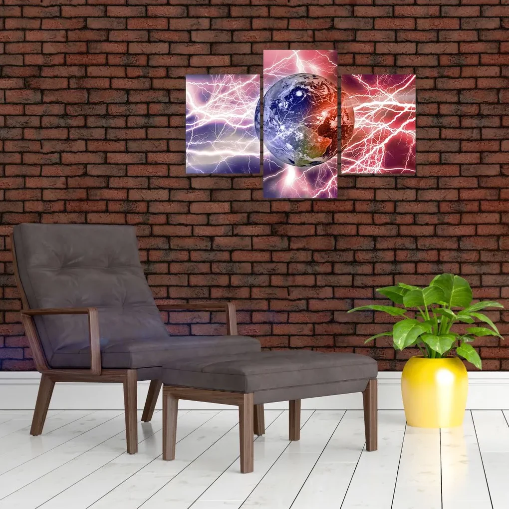 Obraz - Zemeguľa pod prúdom (90x60 cm)