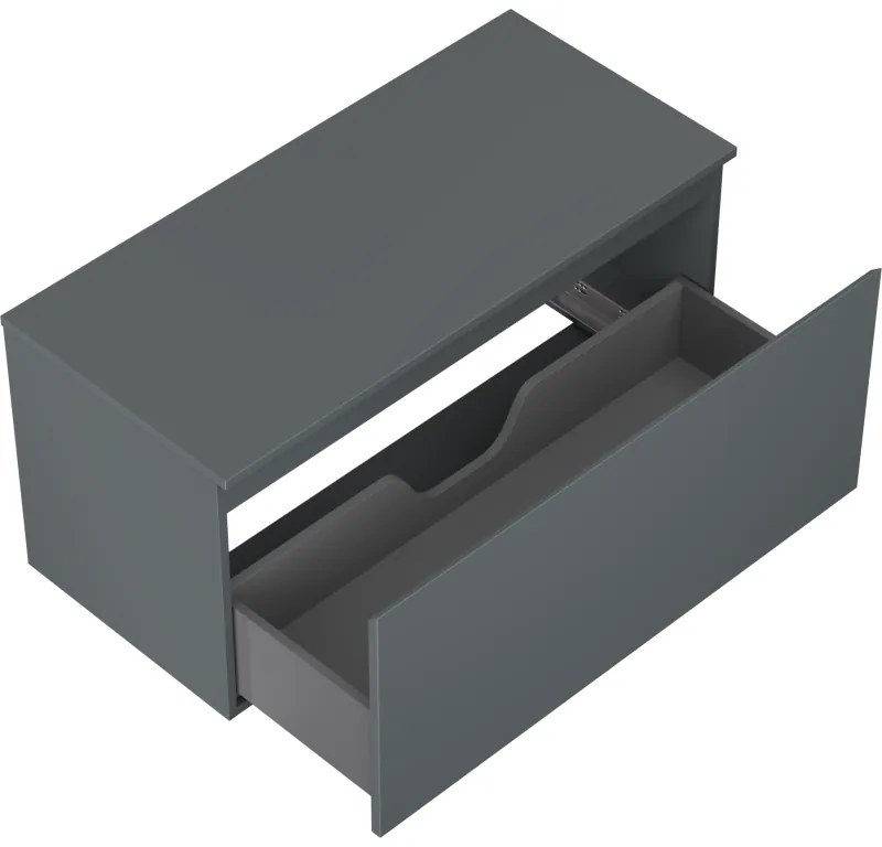 Mexen Orio, kúpeľňová skrinka 100 cm s hornou časťou, 1 zásuvka, grafitová matná, 91A10-10047-1-BFC66